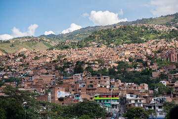 Fototapeta na wymiar Poor community in Medellin, Colombia, South America.