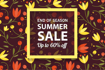 Summer sale banner template, Summer sale bright background for your advertisement