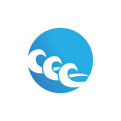 Water Wave Logo Template. vector icon illustration