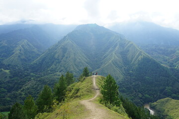 Natural scenery and mountains around Mount Nona in Enrekang Regency, Indonesia