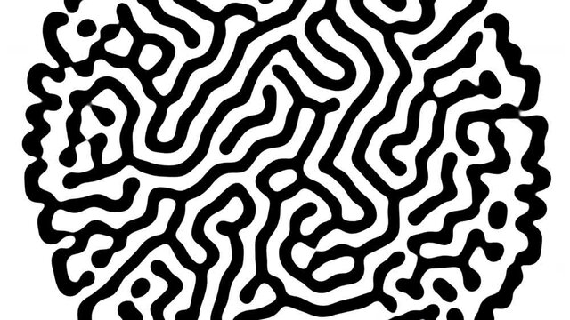 Reaction diffusion organic growing pattern. Cell division science background.