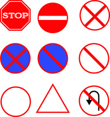 Traffic signs that are prohibited to be used