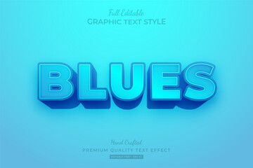 Fototapeta premium Blue Modern Bold Editable Text Effect Font Style