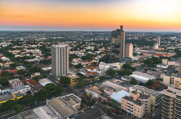 Fototapeta na wymiar View of a city from above, city of Umuarama, Paraná, Brazil