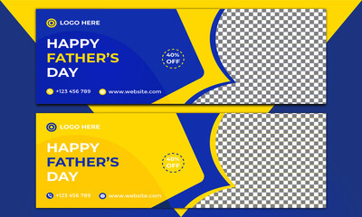 Happy Father's Day Love Facebook Cover Design Template 