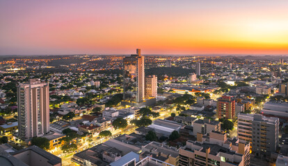 View of a city from above, city of Umuarama, Paraná, Brazil