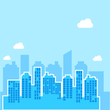 bright urban vector and clouds