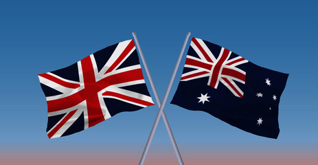 イギリスとオーストラリアの旗