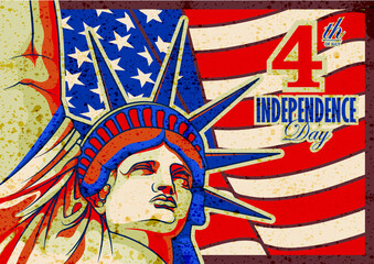 fourth of July independence day banner layout design, vector
