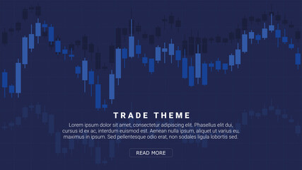 Candle charts, financial investment theme. Ideal for financial or trade marketing websites or systems.