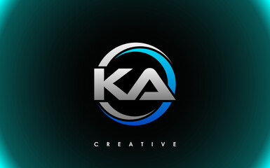KA Letter Initial Logo Design Template Vector Illustration