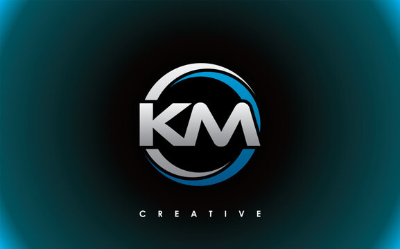 Logo initial de K&M. Logo doré : image vectorielle de stock (libre