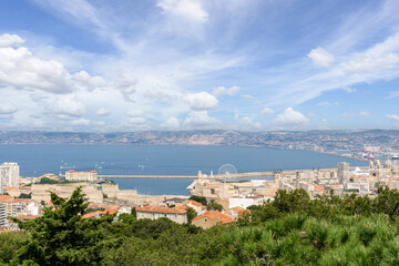 Naklejka premium Marseille view from the Notre Dame de la Garde's hill