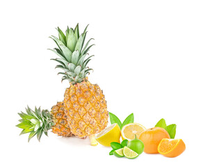 Fresh pineapple isolated on white background