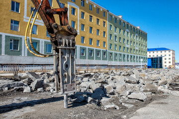 Reconstruction of the pavement in the city