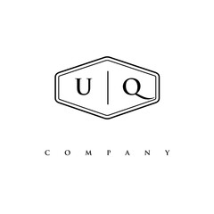 initial UQ logo design vector
