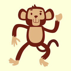 cute monkey character vector