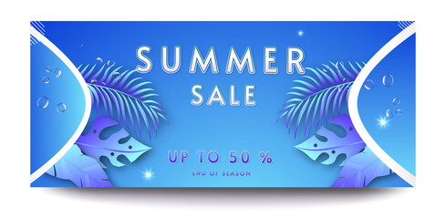 Modern summer sale web banner template