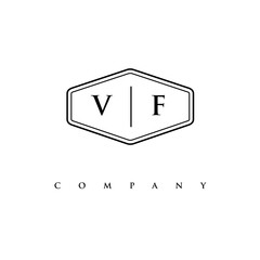 initial VF logo design vector