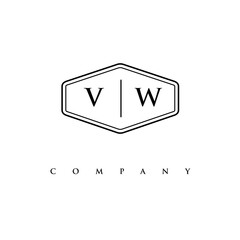 initial VW logo design vector