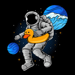 Astronaut swimming