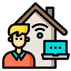 Stay Safe Color Line_Work At Home