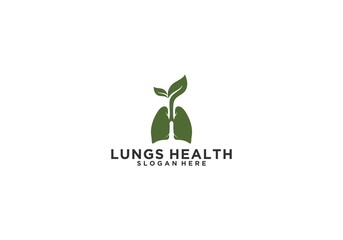 healthy lungs logo with leaves reflecting natural health