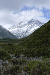 Fototapeta premium mountains landscape, Hooker Valley track,New zealand Oct 2014