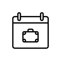 Holidays Calendar, Agenda Line Icon Logo Illustration Vector Isolated. Travel and Tourism Icon-Set. Suitable for Web Design, Logo, App, and Upscale Your Business.