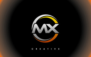 MX Letter Initial Logo Design Template Vector Illustration