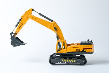 excavator on white background