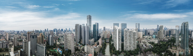Aerial photography Sichuan Chengdu city architecture landscape skyline