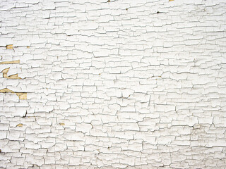 ひび割れのある白い壁の背景テクスチャー