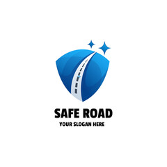 Safe Road Gradient Logo Template