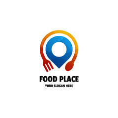 Obraz premium Food Place Gradient Colorful Logo Template