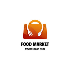 Food Market Gradient Logo Template