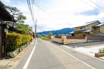 Fototapeta na wymiar Townscapes of Arashiyama town in spring, Kyoto, Japan.