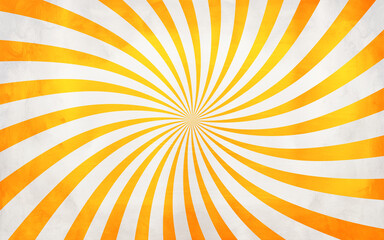 Retro groovy sunburst background pattern in 60s hippy style grunge textured vintage color palette of blue orange red beige and brown in spiral or swirled radial striped starburst retro groovy sunburst