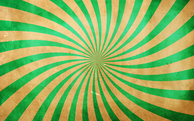 Retro groovy sunburst background pattern in 60s hippy style grunge textured vintage color palette of blue orange red beige and brown in spiral or swirled radial striped starburst retro groovy sunburst