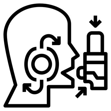 black outline person inhaling inhaler clip art preview