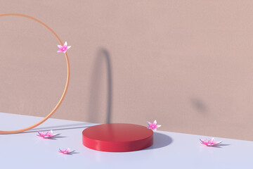 3d rendering differen color simple stage