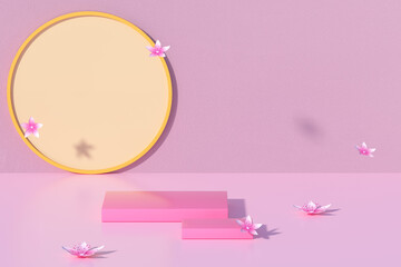 3d rendering differen color simple stage