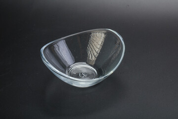 Epmty glass bowl isolated bsckground