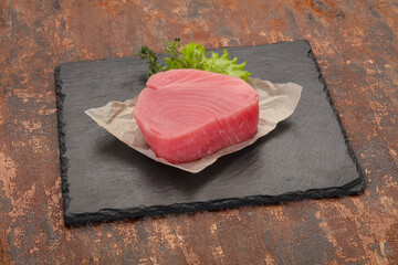 Raw tuna steak