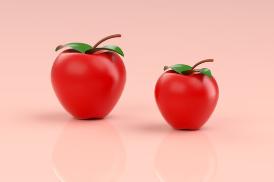 3d rendering different kinds fruit