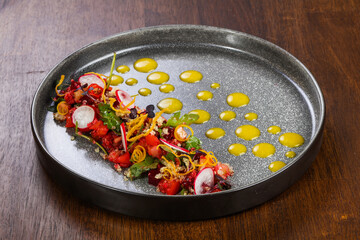 Vegetables salad with olive oil