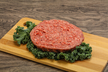 Raw beef burger cutlet for burger