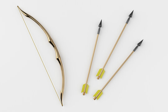 3d rendering bow and arrow