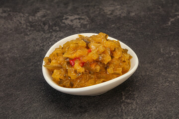 Relish sauce with cucumbers and mustard