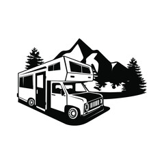 Obraz premium Camping summer day 2 illustration vector